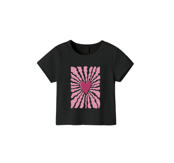 Pink Heart Crop Top